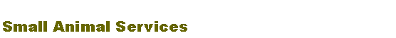 Text Box: Small Animal Services